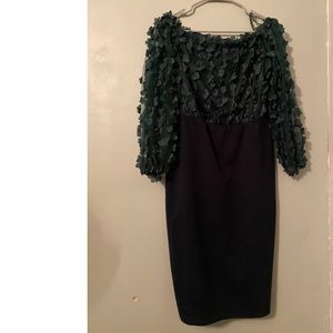 Emerald green  off the shoulder dress